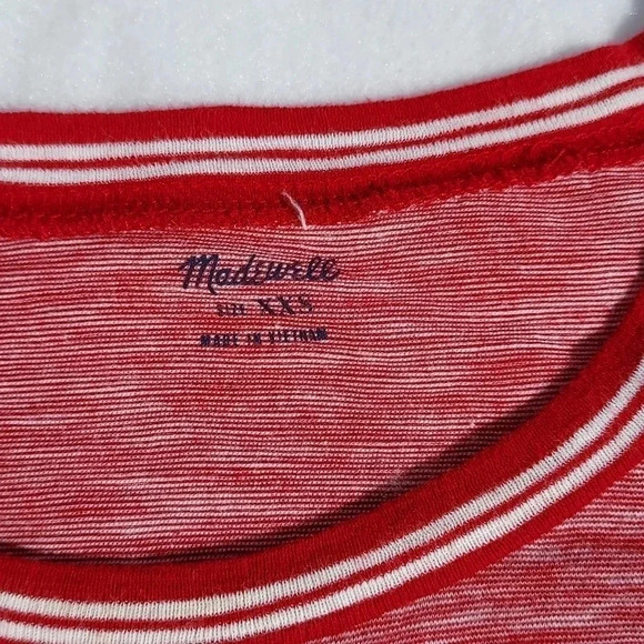 Madewell Striped Red & White Womens Blouse XXS - Picture 9 of 10